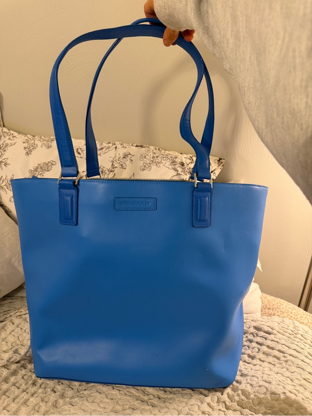 Vera Bradley Composition Tote Coastal Blue Faux Leather Large Work Bag MSRP $158